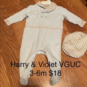 Harry and Violet romper with Hat